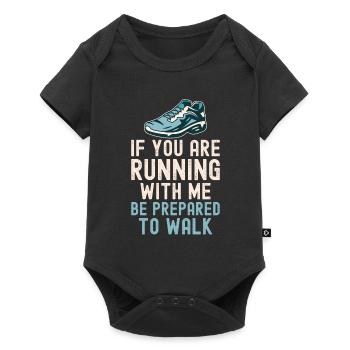 Langsam Laufen Joggen - Slow Runner - Baby Premium Kurzarmbody - Schwarz - Vorne