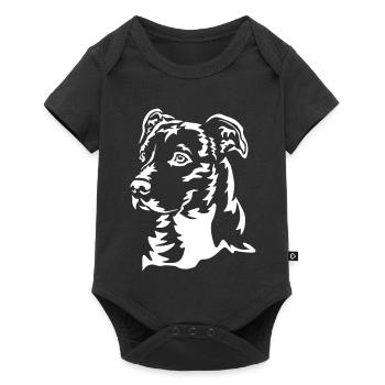 American Staffordshire Terrier Head "Black Edition" - Baby Premium short-sleeve bodysuit - black - Front