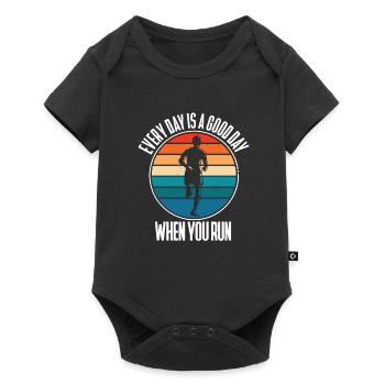 Jeder Tag ist ein guter Tag, wenn du läufst - - Baby Premium Kurzarmbody - Schwarz - Vorne