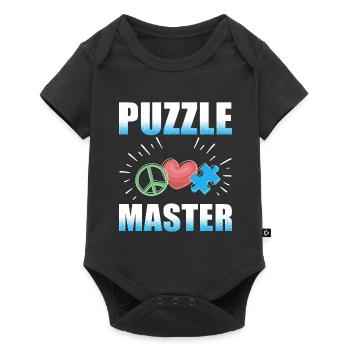 Puzzle-Meister Puzzle-Stücke Liebhaber - Baby Premium Kurzarmbody - Schwarz - Vorne