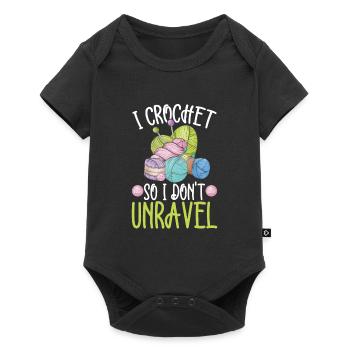 I Crochet So I Don t Unravel, Yarn Crocheting - Body à manches courtes Premium Bébé - noir - Devant