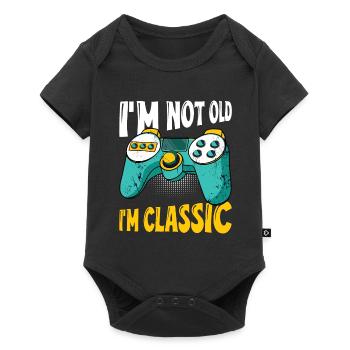 Video Games Spruch Classic Zocken - Baby Premium Kurzarmbody - Schwarz - Vorne