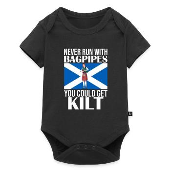 Schottland Fans Tradition Kilt Schottenrock - Baby Premium Kurzarmbody - Schwarz - Vorne