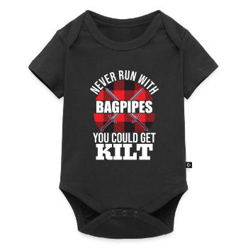 Schottland Fans Tradition Kilt Schottenrock - Baby Premium Kurzarmbody - Schwarz - Vorne