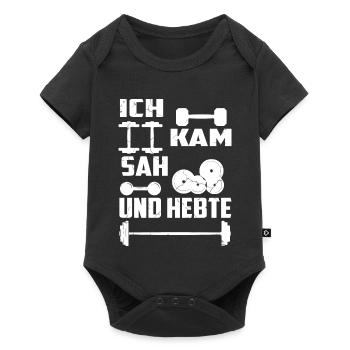 Ich kam sah und Hebte - Baby Premium Kurzarmbody - Schwarz - Vorne
