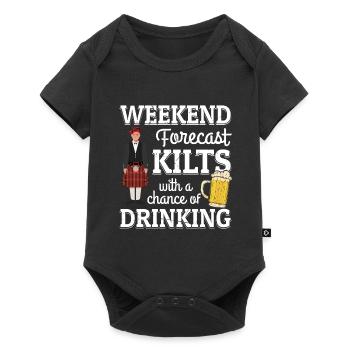 Kilt Männer Spruch Schottenrock - Baby Premium Kurzarmbody - Schwarz - Vorne