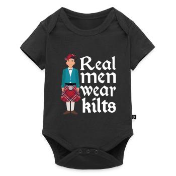 Kilt Männer Spruch Schottenrock - Baby Premium Kurzarmbody - Schwarz - Vorne