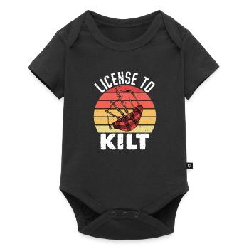 Schottischer Kilt Tracht - Schottenrock Schottland - Baby Premium Kurzarmbody - Schwarz - Vorne