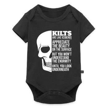 Schottischer Kilt Tracht - Schottenrock Schottland - Baby Premium Kurzarmbody - Schwarz - Vorne