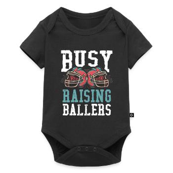 Occupé à élever des ballers - Body à manches courtes Premium Bébé - noir - Devant