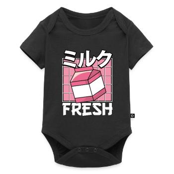 Lait frais Kawaii sucré - Body à manches courtes Premium Bébé - noir - Devant