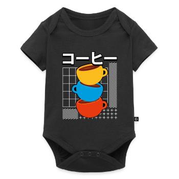 Mignonnes tasses de couleur kawaii - Body à manches courtes Premium Bébé - noir - Devant