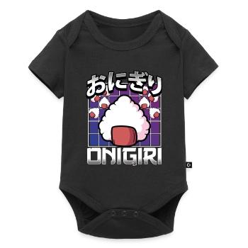 Doux Kawaii Onigiri - Body à manches courtes Premium Bébé - noir - Devant