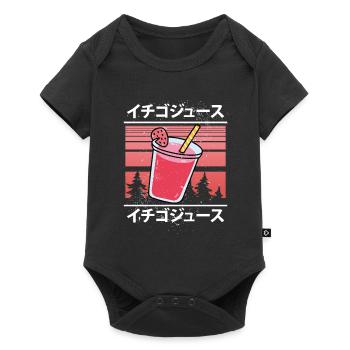 Shake à la fraise kawaii sucrée - Body à manches courtes Premium Bébé - noir - Devant