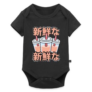 Thé frais Kawaii sucré - Body à manches courtes Premium Bébé - noir - Devant