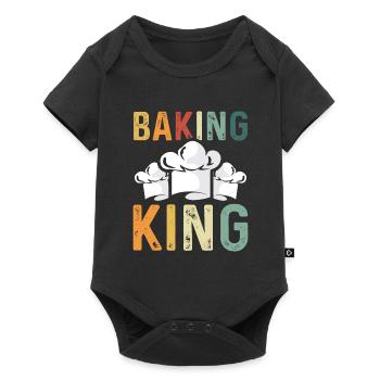 Backkönig Retro - Body à manches courtes Premium Bébé - noir - Devant