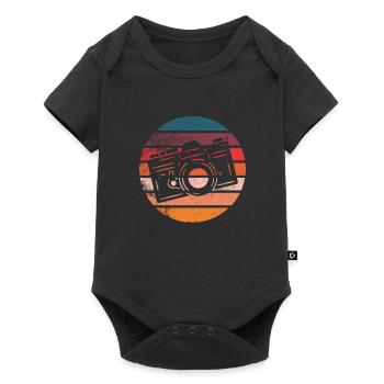Colorful vintage camera - Baby Premium short-sleeve bodysuit - black - Front