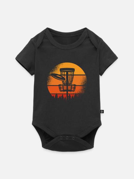 Disc Golf Retro-sonne - Baby Premium Kurzarmbody - Schwarz