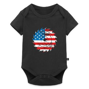 Drapeau des États-Unis dans une scie - Body à manches courtes Premium Bébé - noir - Devant