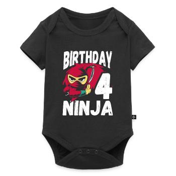 Cool Ninja pour le 4ème anniversaire - Body à manches courtes Premium Bébé - noir - Devant