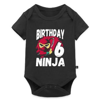 Cool Ninja pour votre 6ème anniversaire - Body à manches courtes Premium Bébé - noir - Devant