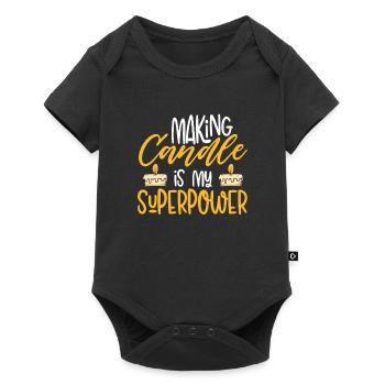 Faire des bougies est mon pouvoir - Body à manches courtes Premium Bébé - noir - Devant
