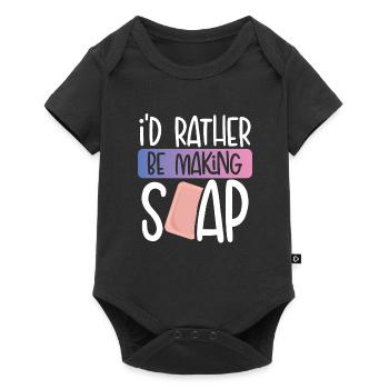 I'd rather make soap - Baby Premium short-sleeve bodysuit - black - Front