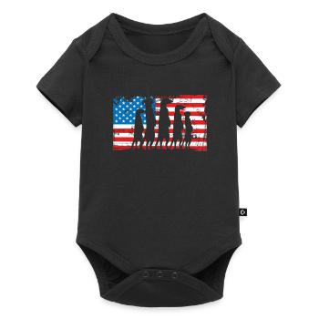 Suricates sur le drapeau américain - Body à manches courtes Premium Bébé - noir - Devant