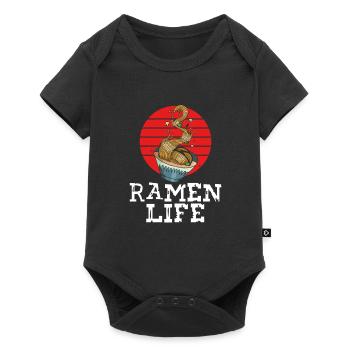 Ramen Leben - Baby Premium Kurzarmbody - Schwarz - Vorne