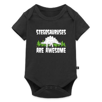 Stegosaurus est grand - Body à manches courtes Premium Bébé - noir - Devant