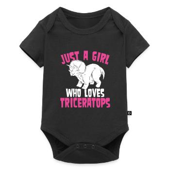 Juste une fille qui aime Triceratops - Body à manches courtes Premium Bébé - noir - Devant
