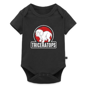 Triceratops on a Red Sun - Baby Premium short-sleeve bodysuit - black - Front