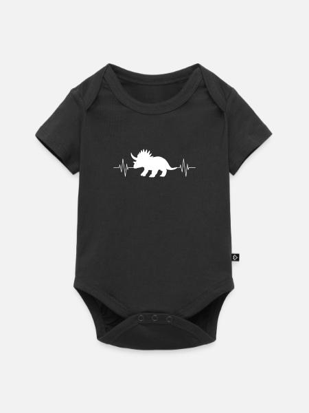 Triceratops frequenz - Baby Premium Kurzarmbody - Schwarz