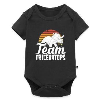 Team Triceratops Retro-sonne - Baby Premium short-sleeve bodysuit - black - Front