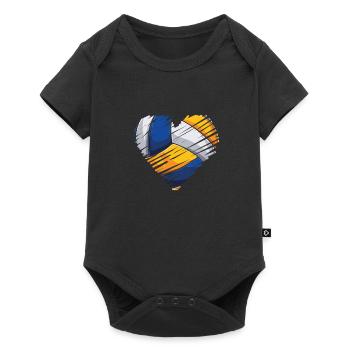 Volleyball heart - Baby Premium short-sleeve bodysuit - black - Front