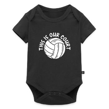 This is our volleyball court - Baby Premium short-sleeve bodysuit - black - Front