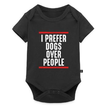 I prefer dogs over humans - Baby Premium short-sleeve bodysuit - black - Front