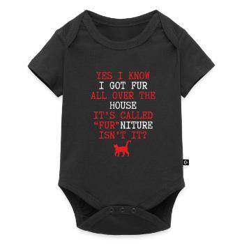 J’ai de la fourrure partout dans la maison - Body à manches courtes Premium Bébé - noir - Devant