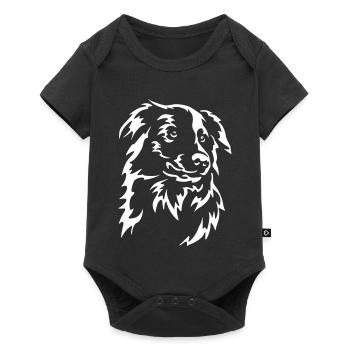 Border Collie Head "Black Edition" - Baby Premium short-sleeve bodysuit - black - Front