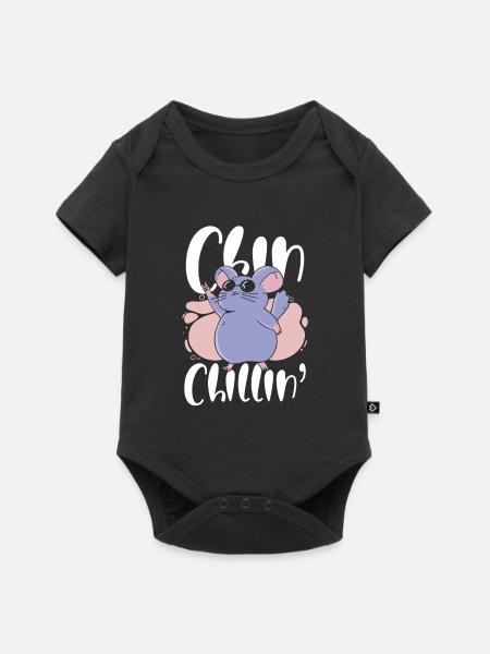 Chill Chinchilla - Baby Premium Kurzarmbody - Schwarz