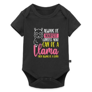 Then always be a llama - Baby Premium short-sleeve bodysuit - black - Front