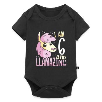 I Am A Six-Year-Old Lama - Baby Premium short-sleeve bodysuit - black - Front