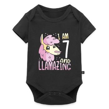 I Am A Seven-Year-Old Lama - Baby Premium short-sleeve bodysuit - black - Front