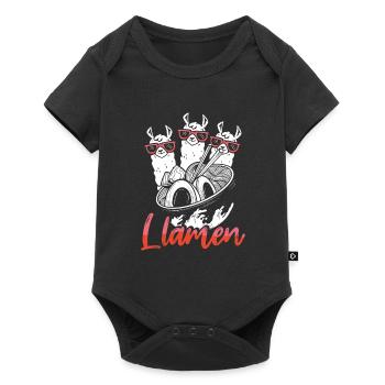 Eat llama ramen - Baby Premium short-sleeve bodysuit - black - Front