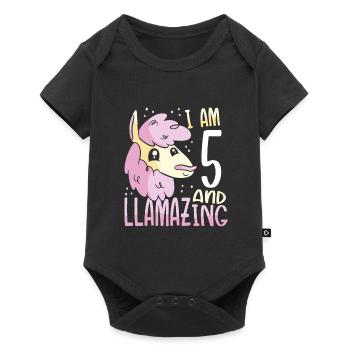 I Am A Five-Year-Old Lama - Baby Premium short-sleeve bodysuit - black - Front