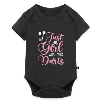 Fille qui aime les fléchettes - Body à manches courtes Premium Bébé - noir - Devant