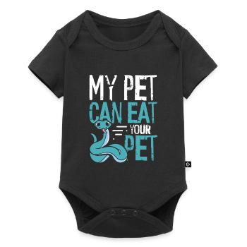 Mon serpent peut ton animal de compagnie - Body à manches courtes Premium Bébé - noir - Devant