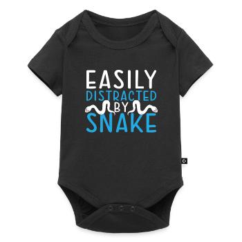 Facilement distrait par le serpent - Body à manches courtes Premium Bébé - noir - Devant