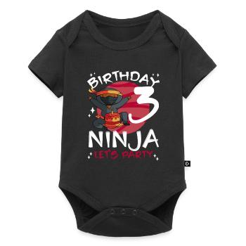 Ninja mignon pour le 3ème anniversaire - Body à manches courtes Premium Bébé - noir - Devant