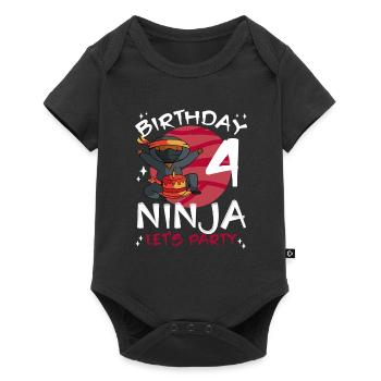 Ninja mignon pour le 4ème anniversaire - Body à manches courtes Premium Bébé - noir - Devant